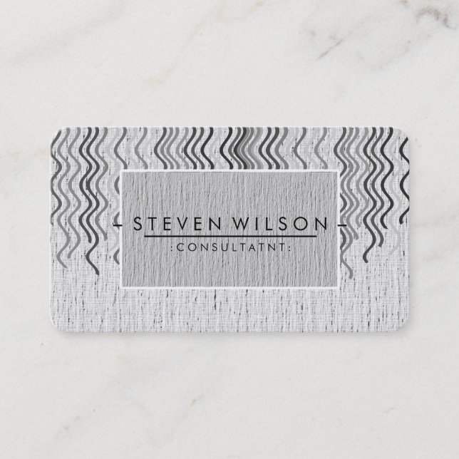 Elegant Professional Modern Subtle Plain Linen Business Card (Front)