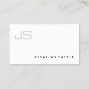Elegant Professional Monogram Minimalist Plain Business Card