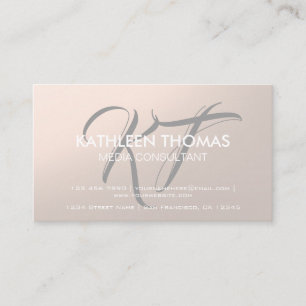 Elegant Professional Monogram Modern Metal Look Business Card