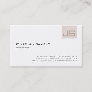 Elegant Professional Monogram Modern Simple Plain Business Card