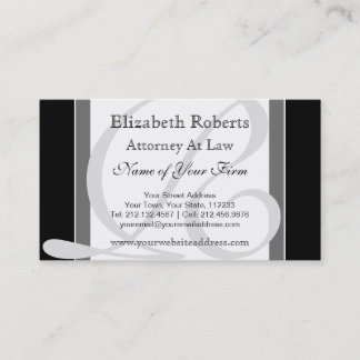 Elegant Professional Monogram R Black and Grey Business Card