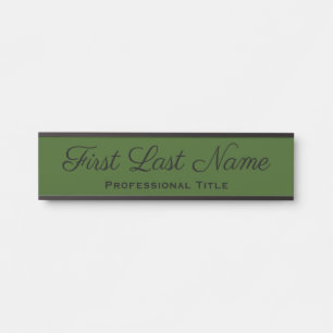 Elegant Professional Office Door Sign Olive Green