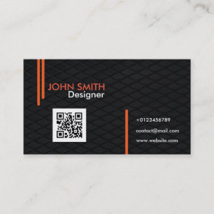 Elegant Professional Orange Black Carbon Look Business Card