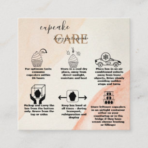 Elegant Professional OrangeTerracotta Cupcake Care Square Business Card