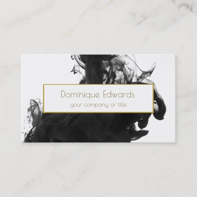 Elegant Professional Personal  Black Ink Gold Business Card (Front)
