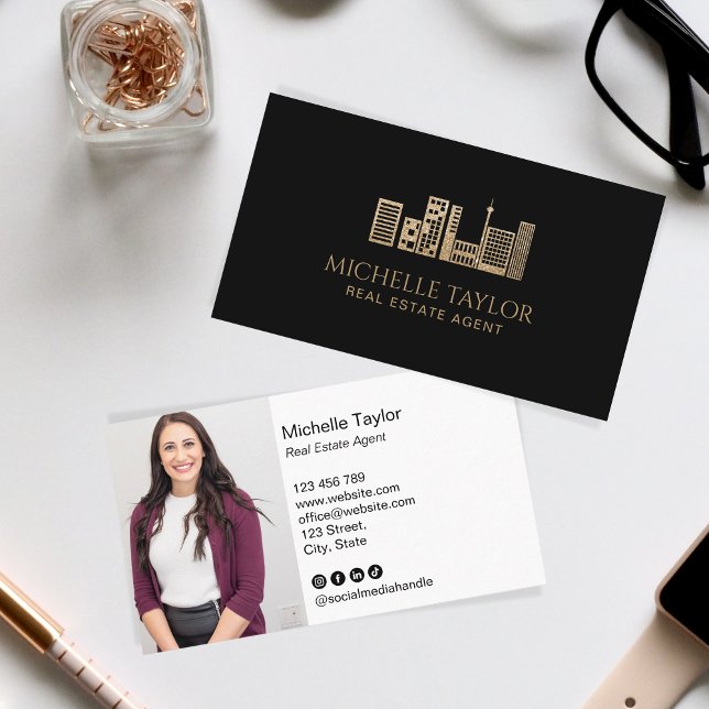 Elegant Professional Photo Realtor Real Estate  Business Card (Creator Uploaded)