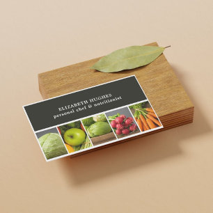 Elegant Professional Photos Vegetables Chef Business Card