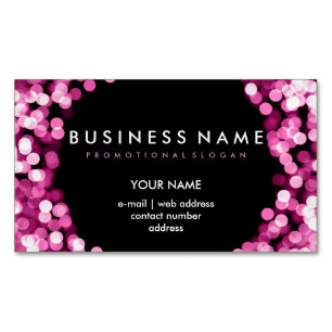 Elegant Professional Pink Hollywood Glam Lights Magnetic Business Card
