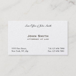 Elegant Professional Plain Attorney Law Office Business Card