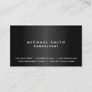 Elegant Professional Plain Black Modern Metal Business Card