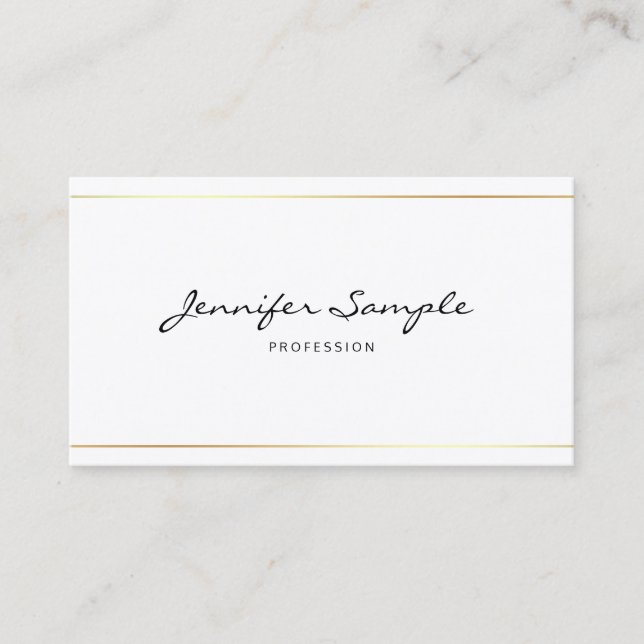 Elegant Professional Plain Handwritten Script Business Card (Front)
