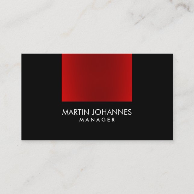 Elegant Professional Red Black Plain Business Card (Front)