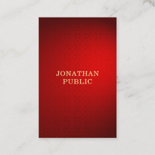Elegant Professional Red Damask Gold Text Template Business Card