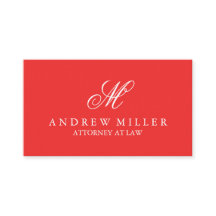 Elegant Professional Red Monogram