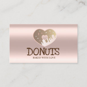 Elegant Professional,Rose Gold,Doughnuts,Bakery Business Card