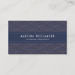 Elegant Professional Salon Interior Designer Blue Business Card