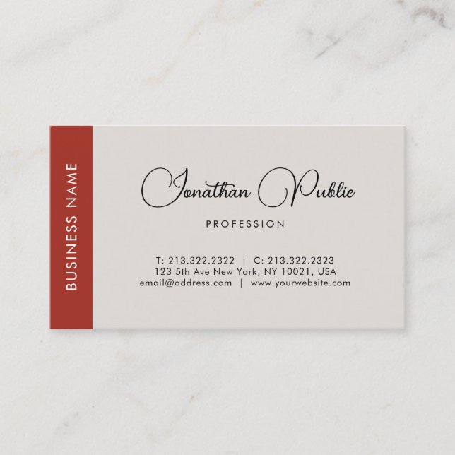Elegant Professional Script Name Template Modern Business Card (Front)