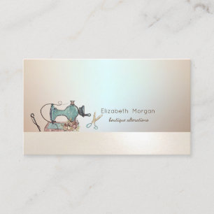 Elegant Professional Sewing Machine Scissors Business Card