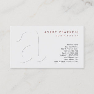 Elegant Professional Shadow Monogram Business Card