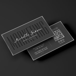 Elegant Professional Silver Black Marketing Business Card