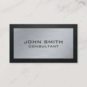 Elegant Professional Silver Metal Black Groupon Business Card