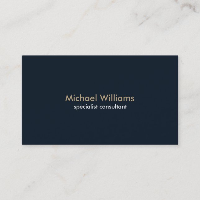 Elegant professional simple lawyer navy blue business card (Front)