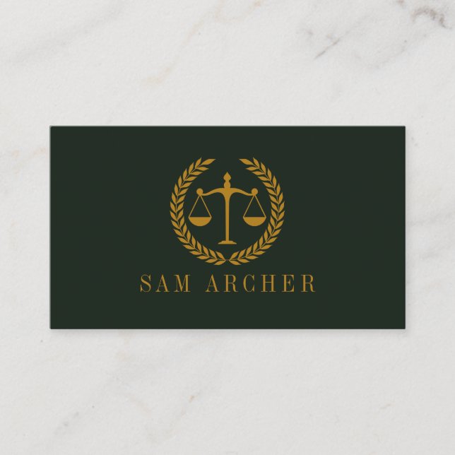 Elegant Professional Simple Minimalist Lawyer Business Card (Front)