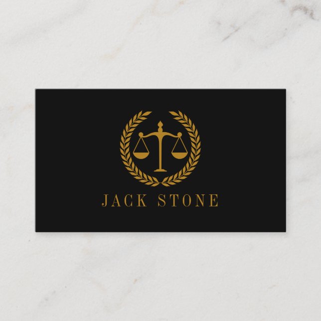 Elegant Professional Simple Minimalist Lawyer Business Card (Front)