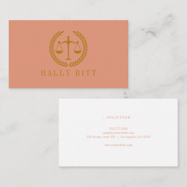 Elegant Professional Simple Minimalist Lawyer  Business Card (Front/Back)