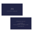 Elegant Professional Simple Monogram Minimal Navy