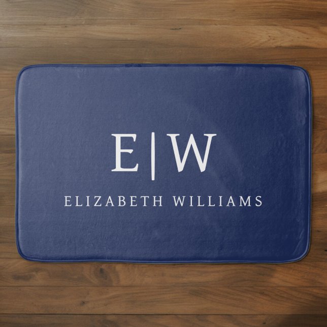 Elegant Professional Simple Monogram Minimalist Bath Mat (Creator Uploaded)