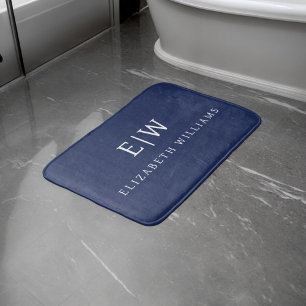 Elegant Professional Simple Monogram Minimalist Bath Mat