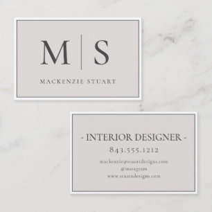 Elegant Professional Simple Monogram Minimalist Bu Business Card