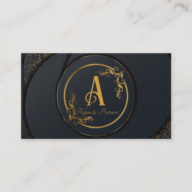 Elegant Professional Simple Monogram Minimalist Business Card (Front)