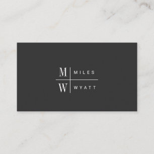 Elegant Professional Simple Monogram Minimalist Business Card