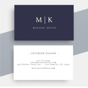 Elegant Professional Simple Monogram Minimalist Business Card