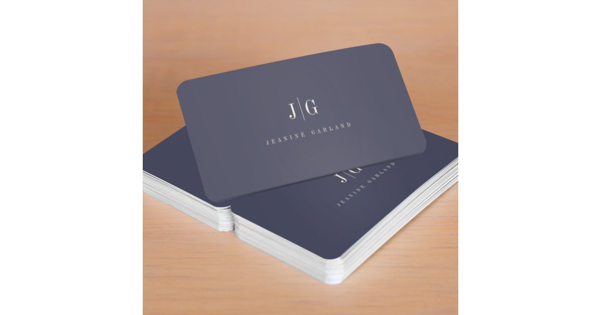 Elegant Professional Simple Monogram Minimalist Business Card | Zazzle