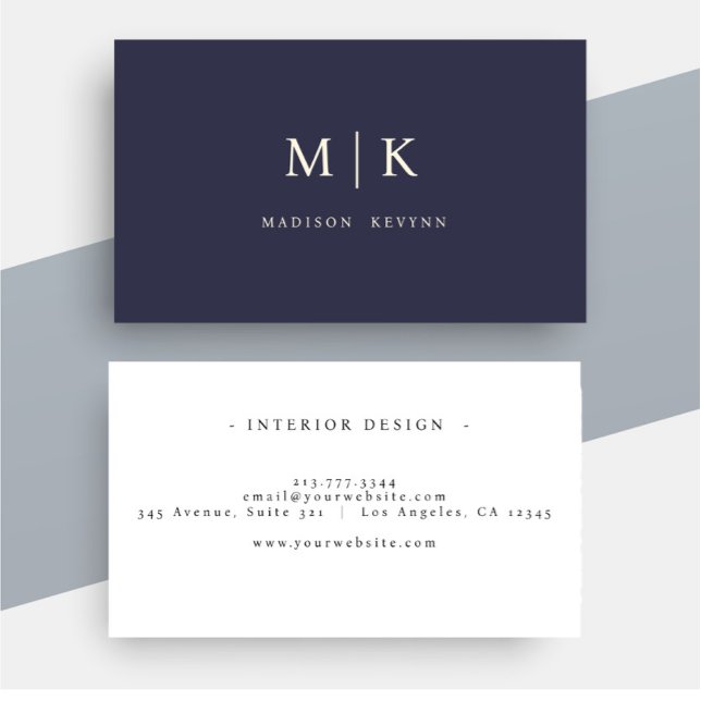 Elegant Professional Simple Monogram Minimalist Business Card (Creator Uploaded)