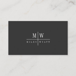 Elegant Professional Simple Monogram Minimalist Business Card