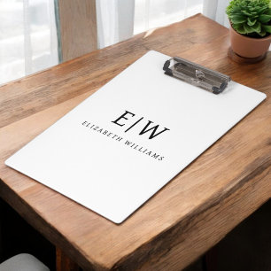Elegant Professional Simple Monogram Minimalist Clipboard