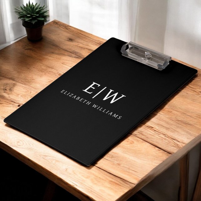 Elegant Professional Simple Monogram Minimalist Clipboard (Creator Uploaded)