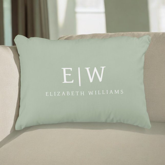 Elegant Professional Simple Monogram Minimalist Decorative Cushion (Creator Uploaded)