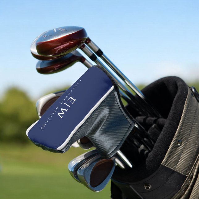 Elegant Professional Simple Monogram Minimalist Golf Head Cover (Creator Uploaded)