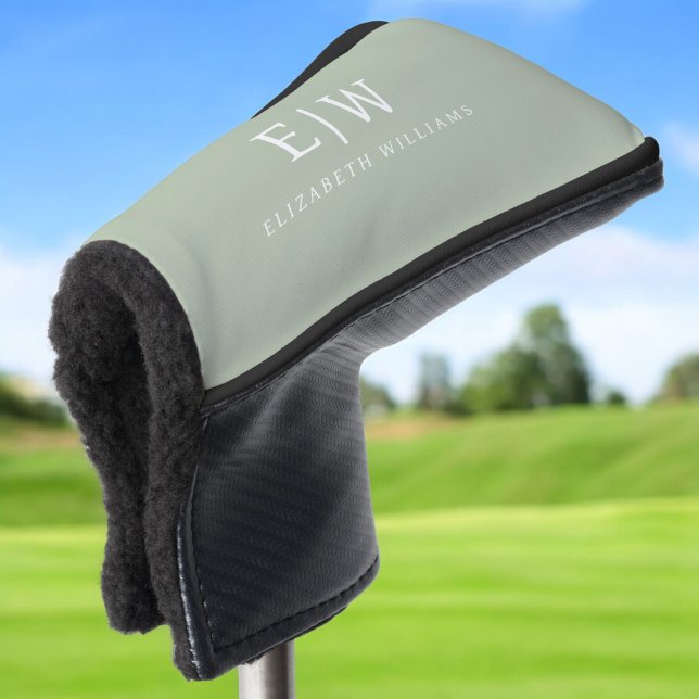 Elegant Professional Simple Monogram Minimalist Golf Head Cover (Creator Uploaded)