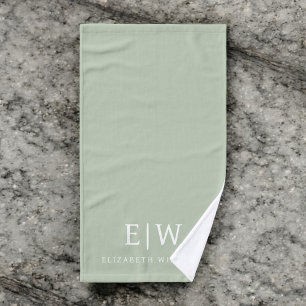 Elegant Professional Simple Monogram Minimalist Hand Towel