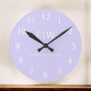 Elegant Professional Simple Monogram Minimalist Large Clock