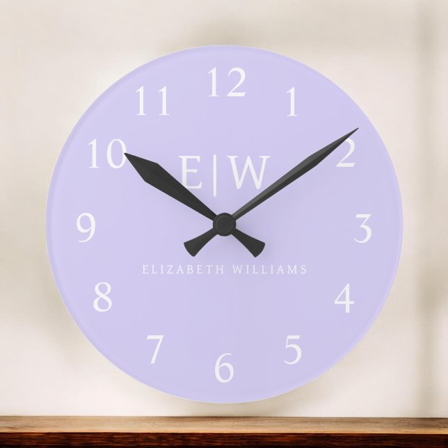 Elegant Professional Simple Monogram Minimalist Large Clock (Creator Uploaded)