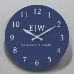 Elegant Professional Simple Monogram Minimalist Large Clock<br><div class="desc">Introducing our Elegant Professional Simple Monogram Minimalist Collection: Elevate your style with timeless sophistication and understated elegance. Crafted with meticulous attention to detail, this collection features minimalist designs adorned with your personalised monogram. Each piece exudes professionalism and refinement, perfect for making a lasting impression in any setting. From sleek stationery...</div>