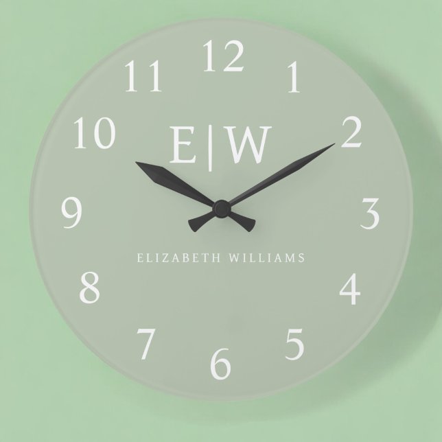 Elegant Professional Simple Monogram Minimalist Large Clock (Creator Uploaded)
