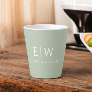 Elegant Professional Simple Monogram Minimalist Latte Mug